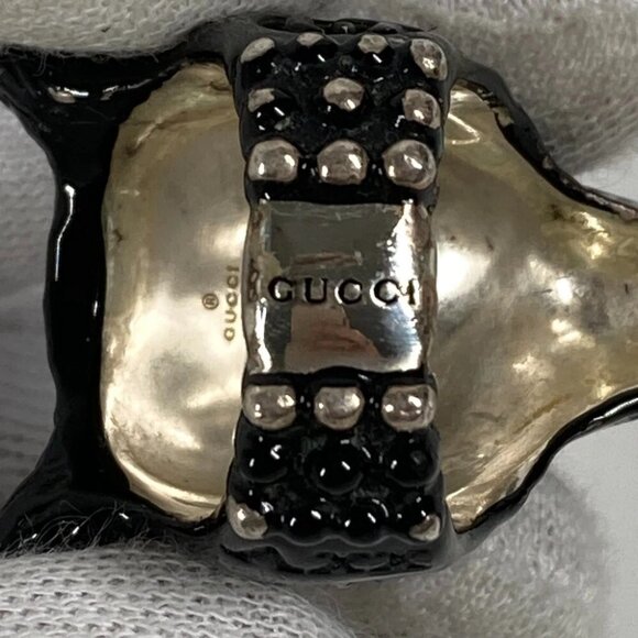 GUCCI Anger Forest Wolf Head Accessories Ring Black/Silver - Picture 13 of 13